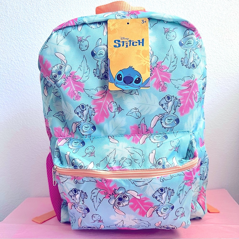 NWT Disney Stitch Cute Backpack Aqua & Pink – 16” Tall Lightweight Ages 3+